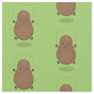 Cute lycklig-potatisknutslag tecknad tyg