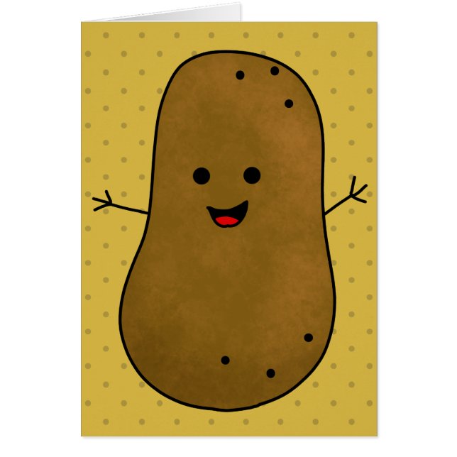 Cute Lycklig Potato Hälsningskort (Framsidan)