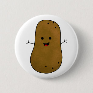 Cute Lycklig Potato Knapp