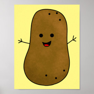 Cute Lycklig Potato Poster