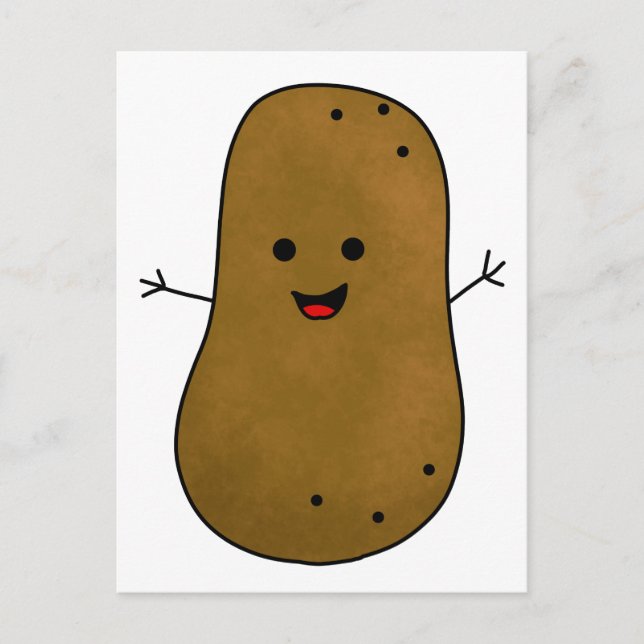 Cute Lycklig Potato Vykort (Framsida)