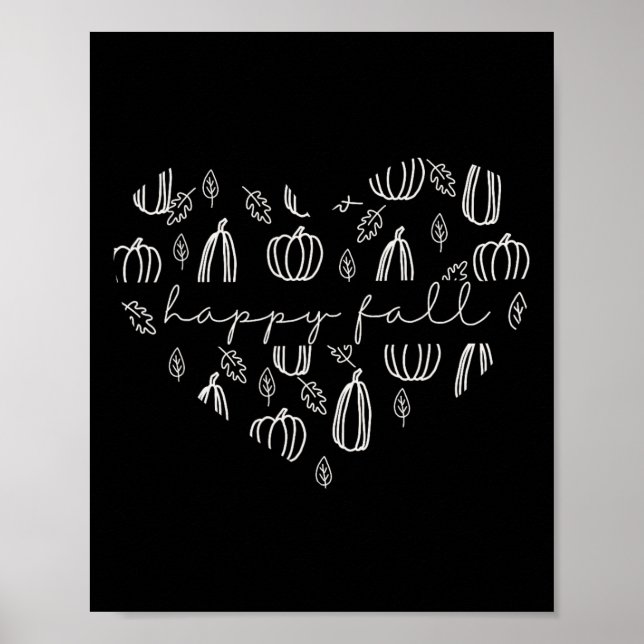 Cute Lycklig - Pumpor och Höst löv Poster (Framsidan)