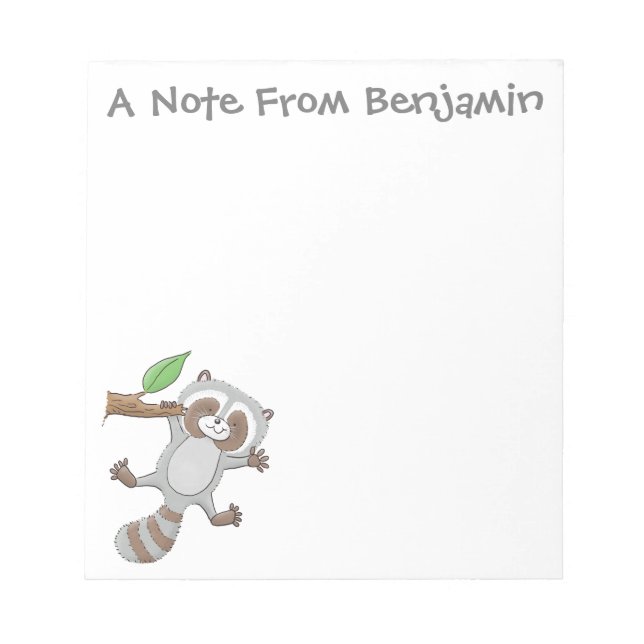 Cute lycklig raccoon baby tecknad illustration anteckningsblock (Framsida)