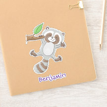 Cute lycklig raccoon baby tecknad illustration