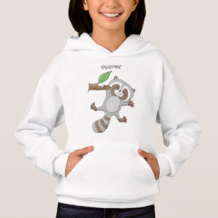 Cute lycklig raccoon baby tecknad illustration t shirt