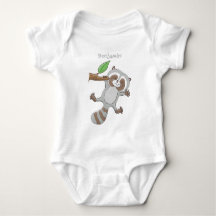 Cute lycklig raccoon baby tecknad illustration