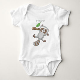 Cute lycklig raccoon baby tecknad illustration t shirt