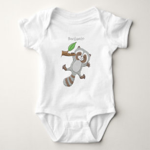 Cute lycklig raccoon baby tecknad illustration t shirt