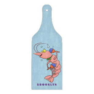 Cute lycklig räkor, räkor, tecknad