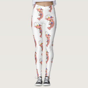 Cute lycklig räkor, räkor, tecknad leggings