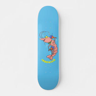 Cute lycklig räkor, räkor, tecknad mini skateboard bräda 18,5 cm