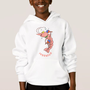 Cute lycklig räkor, räkor, tecknad t shirt