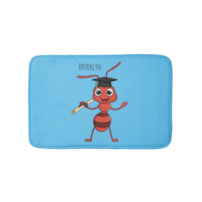 Cute lycklig red tecknad badrumsmatta (Framsidan)