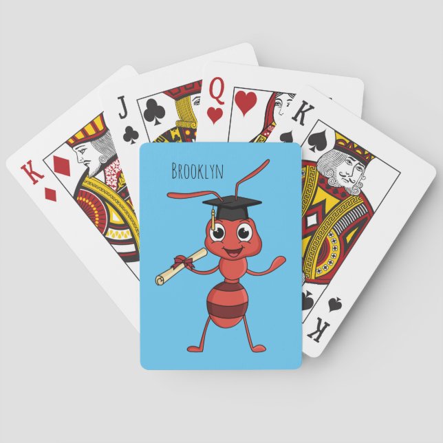 Cute lycklig red tecknad casinokort (Baksidan)