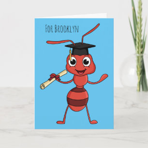 Cute lycklig red tecknad kort