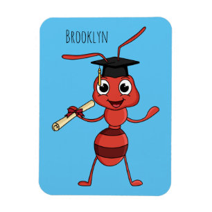 Cute lycklig red tecknad magnet