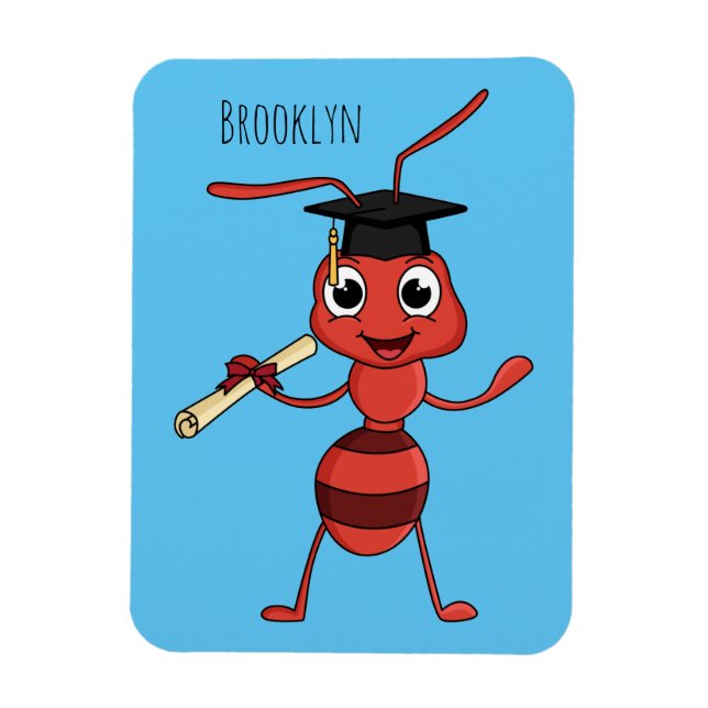 Cute lycklig red tecknad magnet (Vertikal)
