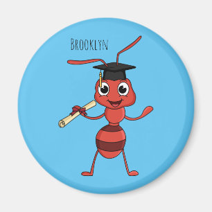 Cute lycklig red tecknad magnet