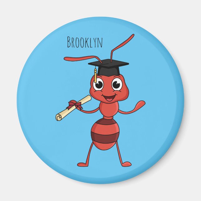 Cute lycklig red tecknad magnet (Framsidan)