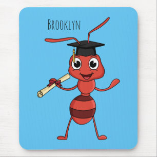 Cute lycklig red tecknad musmatta