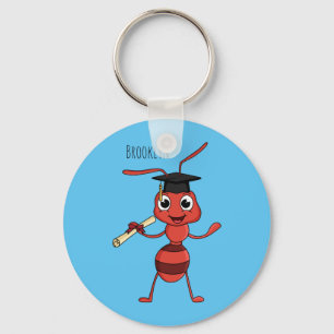 Cute lycklig red tecknad nyckelring