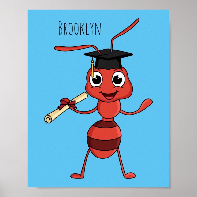 Cute lycklig red tecknad poster (Framsidan)