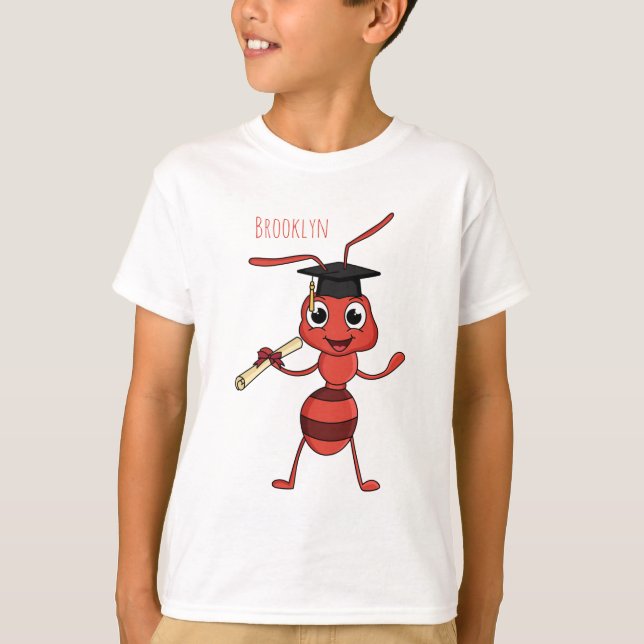 Cute lycklig red tecknad t shirt (Framsida)