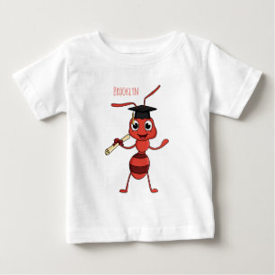 Cute lycklig red tecknad t shirt