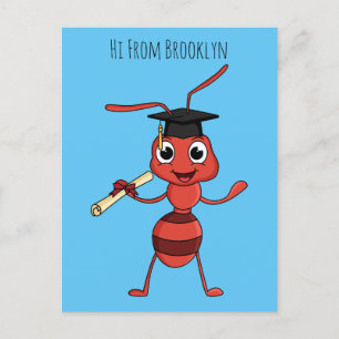 Cute lycklig red tecknad vykort