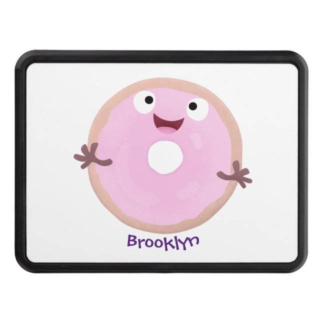 Cute lycklig rosa gladised tecknad dragkroksskydd (Framsidan)