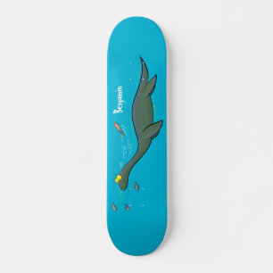 Cute, lycklig sjömonsterplesiosaur tecknad mini skateboard bräda 18,5 cm