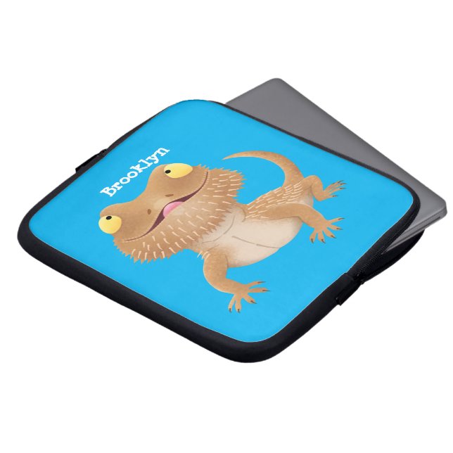 Cute lycklig-skäggig tecknad laptop fodral (Framsida topp)