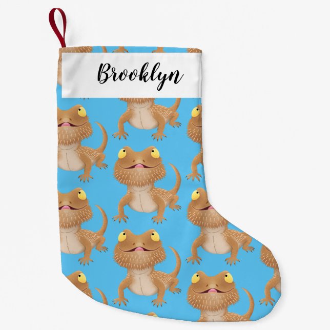 Cute lycklig-skäggig tecknad liten julstrumpa (Framsidan)