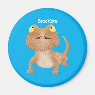 Cute lycklig-skäggig tecknad magnet