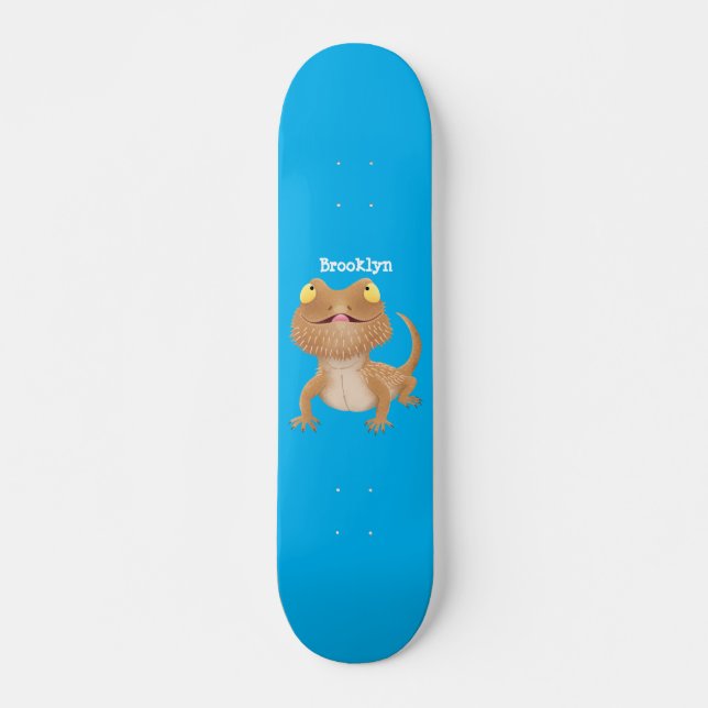 Cute lycklig-skäggig tecknad mini skateboard bräda 18,5 cm (Framsida)