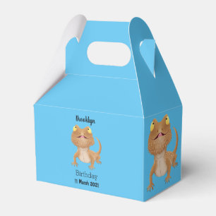 Cute lycklig-skäggig tecknad presentaskar