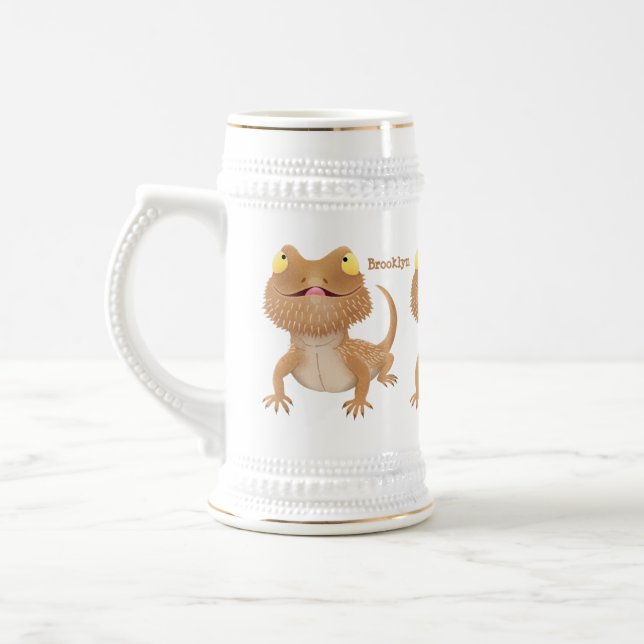 Cute lycklig-skäggig tecknad sejdel (Vänster)