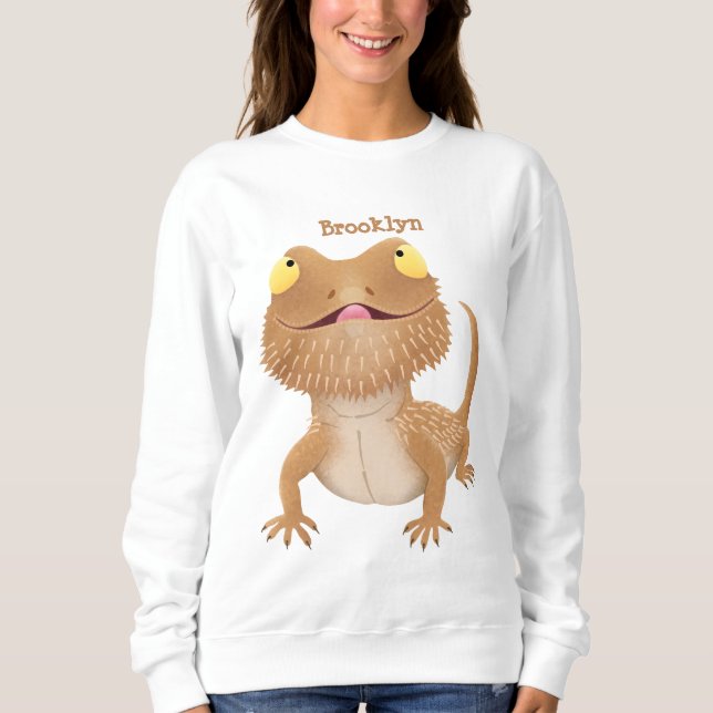 Cute lycklig-skäggig tecknad t shirt (Framsida)