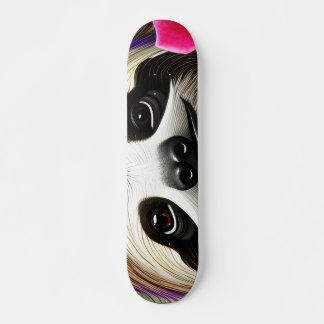 Cute Lycklig Sloth med Flowers Mini Skateboard Bräda 18,5 Cm