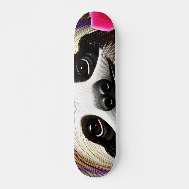 Cute Lycklig Sloth med Flowers Mini Skateboard Bräda 18,5 Cm (Framsida)