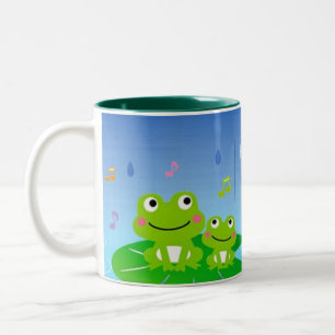Cute lycklig-småfärgade tvåtonkaffe mugg
