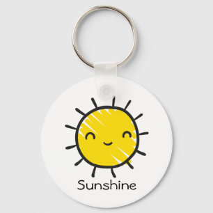 Cute Lycklig Smile Sunshine Anpassningsbar Text Nyckelring