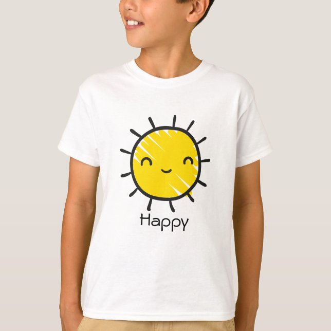 Cute Lycklig Smile Sunshine Anpassningsbar Text T Shirt (Framsida)