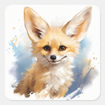 Cute Lycklig Smiling Brown Fennec Fox