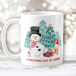 Cute Lycklig Snögubbe jul Namn Kaffemugg