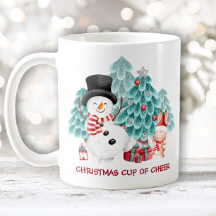Cute Lycklig Snögubbe jul Namn Kaffemugg