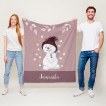 Cute Lycklig Snögubbe Rosa - Helgdag