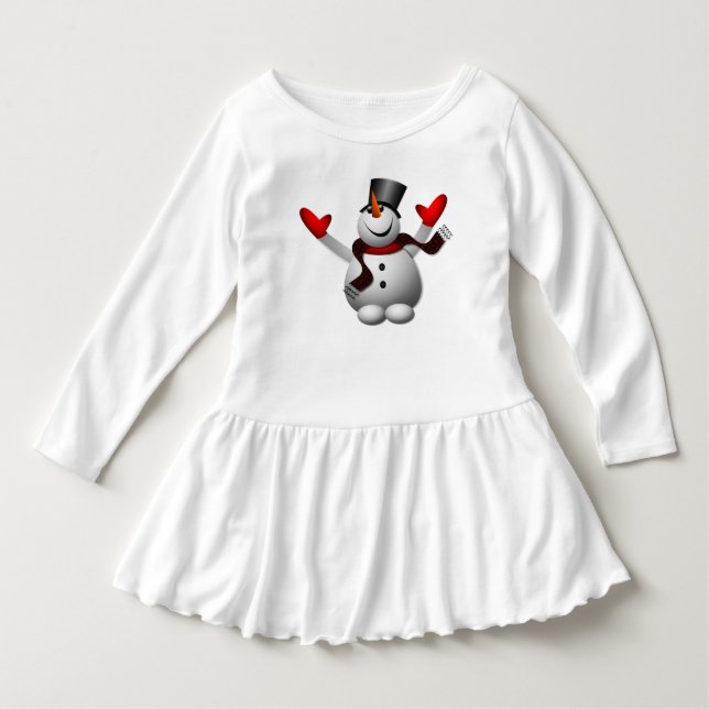 Cute Lycklig Snögubbe Tee Shirt (Framsida)