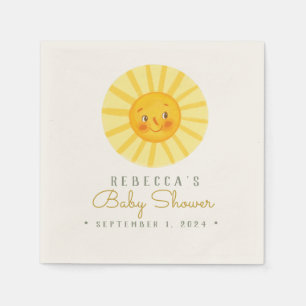 Cute Lycklig sol babydusch Napkins Pappersservett