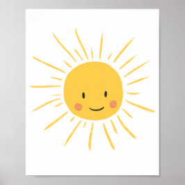 Cute Lycklig Sol Nursery Poster